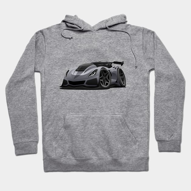 Modern American Sports Car Cartoon Hoodie by hobrath